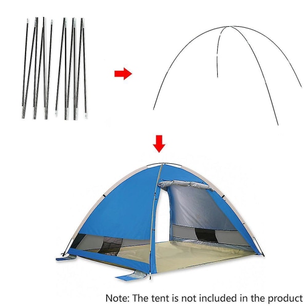 Teltstang Erstatning af glasfiber Camping teltstangssæt Sammenklappelig teltstang -HG 3.9m