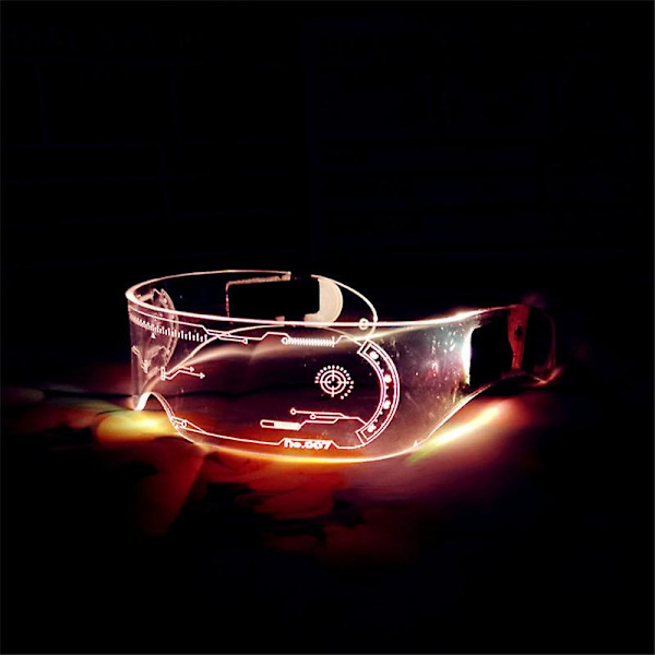 Led visir briller 7 farger futuristiske briller 4 moduser lys opp briller Honeycomb lysende briller for voksne