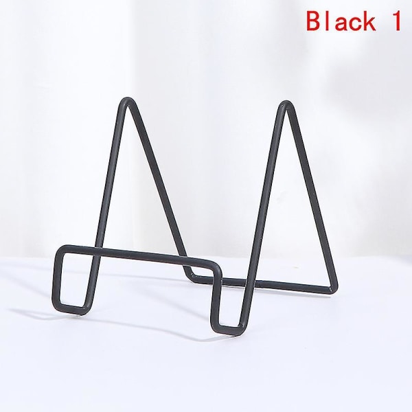 Jernkunst Display Stativ Tallerkenstativ Plade Skål Billedramme Bog Holder Hjem Dekoration Black 1 L