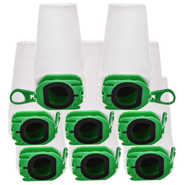 8-pack dammsugarpåsar för Vorwerk Kobold Vb100 Vb 100 Fp100 100 sladdlösa dammsugare Reservdelar white  green
