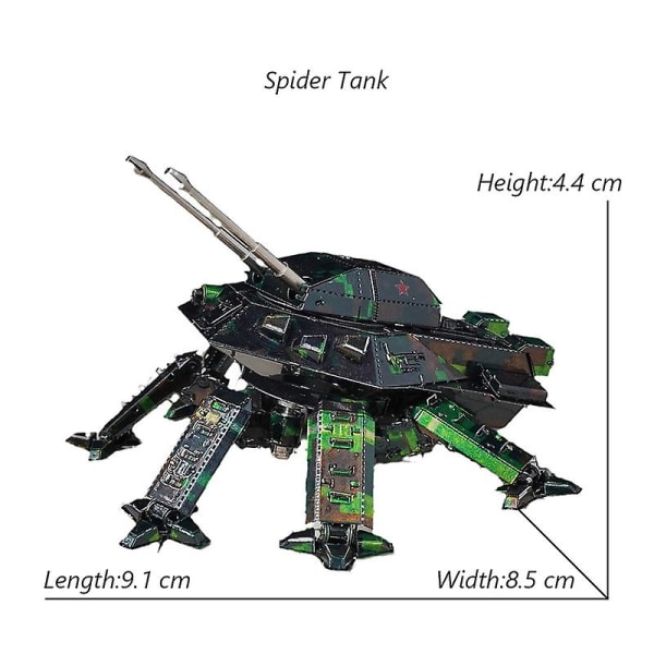 3d Metal Puslespil gør det selv-manual Famous Tank Military Series Tiger Tanks T-34 Js-2 M1a1 Tank Model Saml Jigsaw Puzzle Spider Tank
