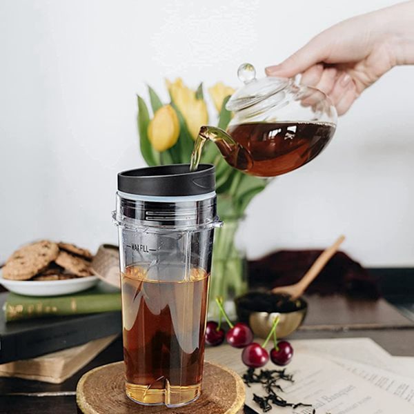 2 stk. 16 OZ Kopp med fire lokk, blender reservedeler til BL660 BL770 BL740/QB3000/BL810 Blender