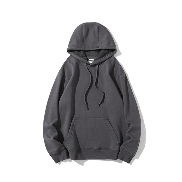 Efterår og vinter stil fleece casual langærmet hættetrøje Dark Night Grey S