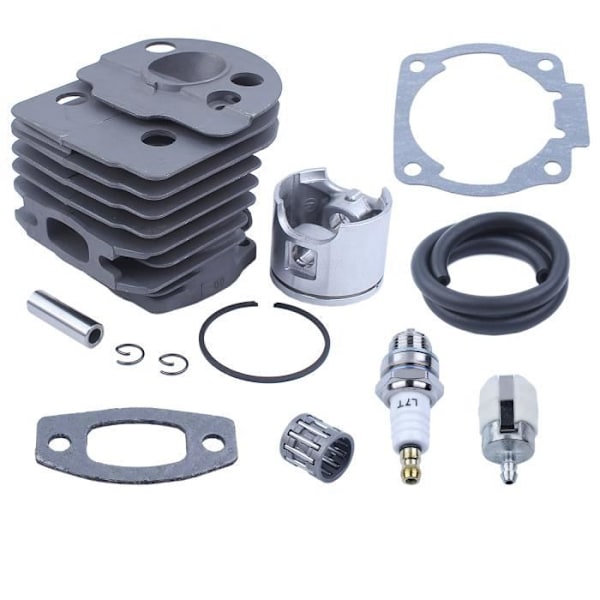 Nikasil pläterad cylinderkolvlagersats kompatibel med Husqvarna 51 55 Rancher (46 mm) bränslefilterledningspackning