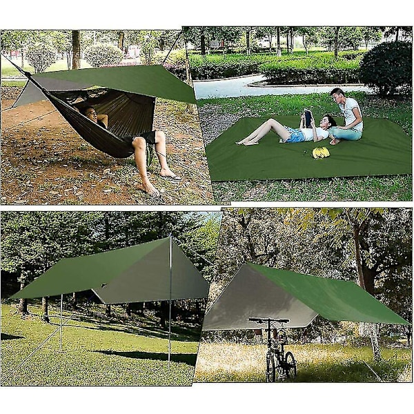 Ripustusvuode Moskiittoverkolla Ja Pressuilla Ja Hihnoilla 200kg Kantavuus 290 X 140cm Kevyt Hengittävä Nylon Kaksoisripustusvuode Ulkoiluun