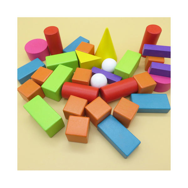 32 kpl Puupalikat geometria - 3D matemaattinen oppimislelu