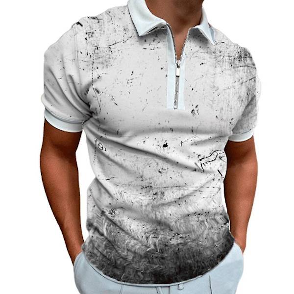 Män Printed Polotröja Sommar Zip Golf Toppar B L