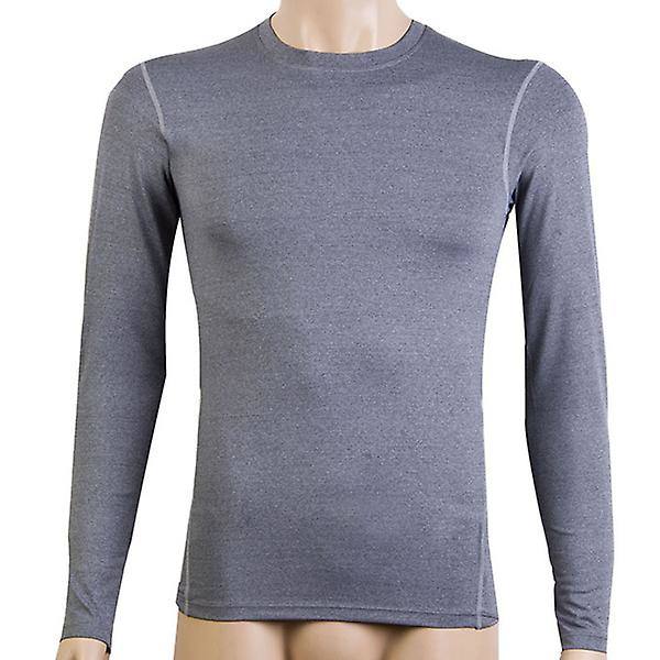 Mænds Toppe Fitness Base Layer Gym Sport T-shirts Grey 2XL