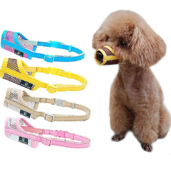 Hundemundkurv til kæledyr - Nyttig hundemundkurv mod bid til små, mellemstore og store hunde - Holdbar mesh, bærbar, multifunktionel hundemundkurv Jd4 Blue L