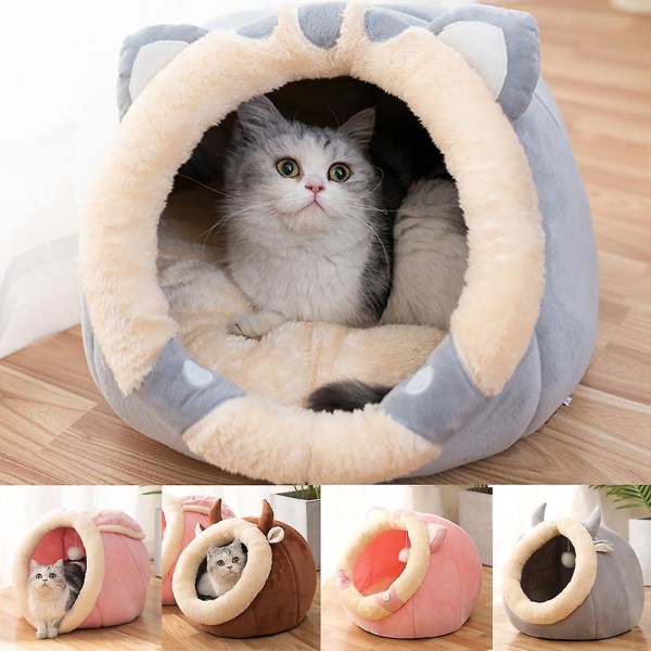 Katteseng Hus Kennel Rede Rundt Kæledyr Sove Hule Killinger Senge Kæledyr Kurv Hyggelig Killinger Lounger Pude Kat Hustelt Hundehus A L (48X45X37cm)
