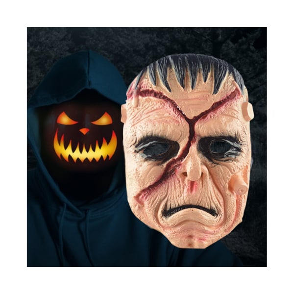 Realistisk Horror Zombie Face Cover för Halloween Cosplay