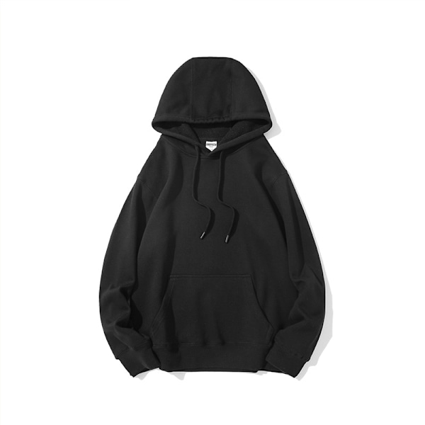 Høst og vinter stil fleece casual langærmet hættetrøje black XXXL