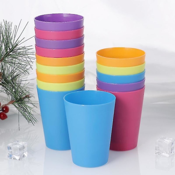 15 st färgglada plastmuggar drickskopp för hemmet Återanvändbar festservis och festtillbehör 101-200 ml (blandad färg)