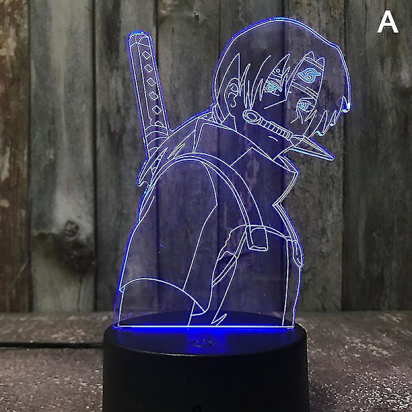 3d yövalot Naruto Team Uzumaki Naruto Sasuke Sakura Figuuri LED yölamppu -wf -ES A