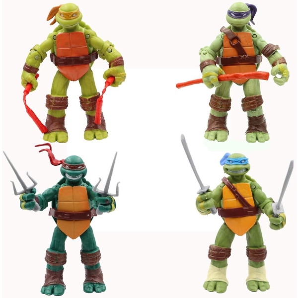 Ninja Turtles 4 kpl setti - Teenage Mutant Ninja Turtles Action Figure - TMNT hahmot Lalosliv 4 kilpikonnaa Sef hahmot - Ninja Turtles lelusetti - Ninja Turtles A