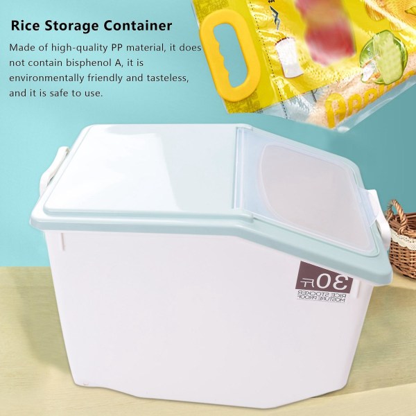 15 kg/33 lb risoppbevaringsbeholder Lufttett matbeholder med forseglet kornoppbevaring med Wh