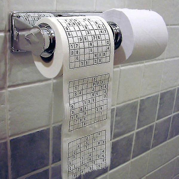 2 rullar unikt toalettpapper Sudoku nummer Pusselspel Rolig present badrumspapper -ES