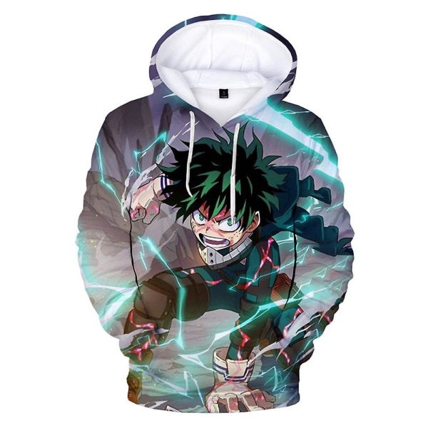 My Hero Academia Hupparit Aikuisten Rentouttava Izuku Midoriya 3D-Painettu Pusero Huppari Lahjat S