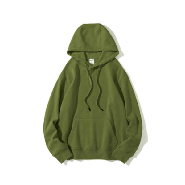 Höst och vinter stil fleece casual långärmad huvtröja Military Green XXL