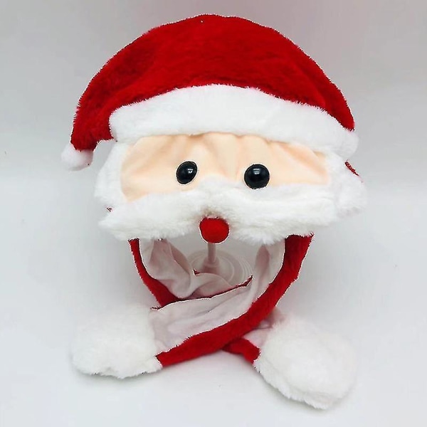 Plysch kaninhatt kan röra sig Intressant söt mjuk plysch kaninhatt-presenter kompatibel med tjejer Ny -ES Luminous Santa Claus