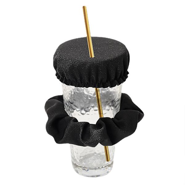 Drikkedæks-Scrunchie - Den Genanvendelige Drikkevare-Spikning Forebyggelses-Scrunchie Som Set I Shark Tank Til Kvinder Black