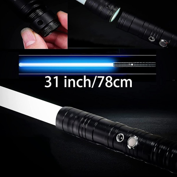 Lightsaber Rgb 7 Color Variable Electronic Lightsaber Fx Sound - Svart black