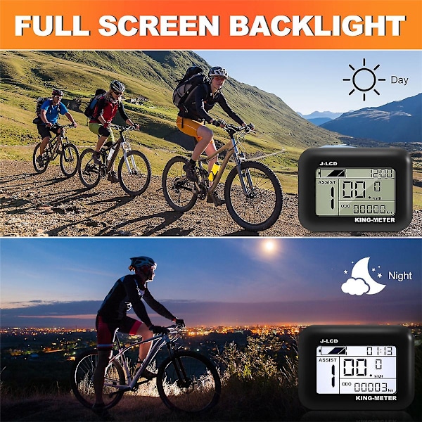 King-meter J-lcd Display Elektrisk Cykel Instrument Monitor E-bike Speeder Panel Led Tft Kit Black