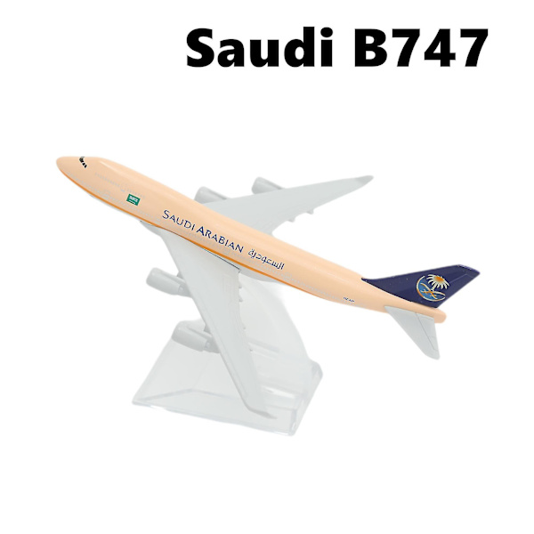 1:400 Flygplan Boeing Airbus Flygplansmodell Die-Cast Miniatyr Leksaker för Barn Julgåva Pojke -ES Saudi B747