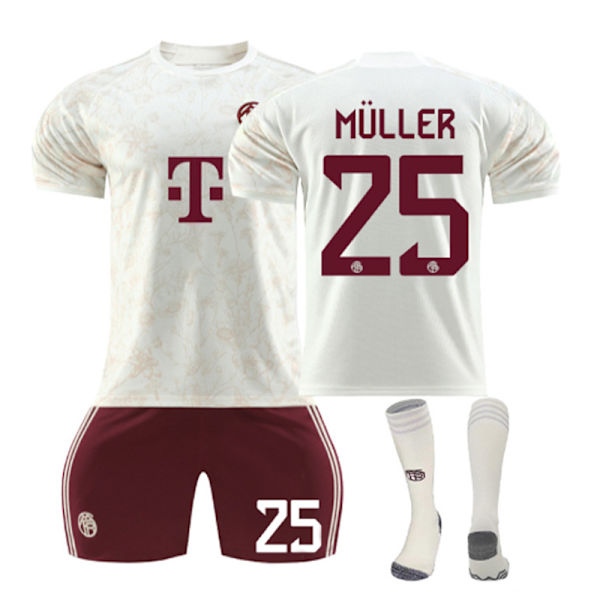 2324 Bayern toinen vierasjalkapalloasu Muller pelipaita setti A 20(110-120cm)