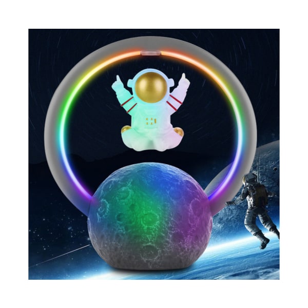 Astronaut Bluetooth-högtalare med RGB-belysning - Magnetisk Levitering, Guld