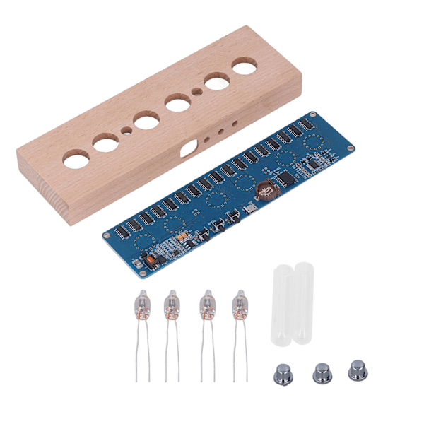 DIY IN14 Gløderør Ur Kit Bøg Træ Skal Modul Lamper Samling USB 5V Interface