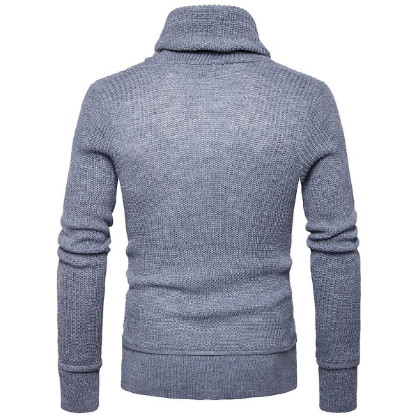 Herre pullover efterår vinter varme lange ærmer toppe Light Gray XL