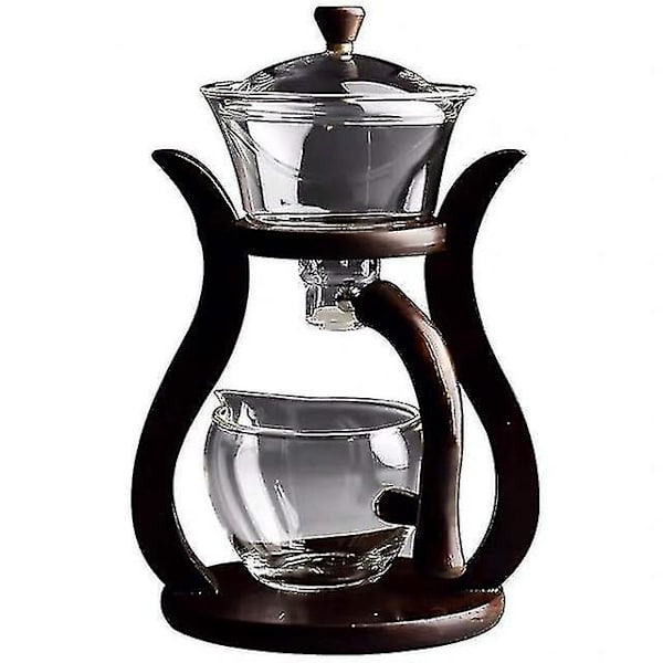 Halvautomatisk Tekanna Värmebeständig Glas Tekanna Magnetisk Vattenomledning Roterande Lock Automatisk Tekanna Tekanna Verktygssats