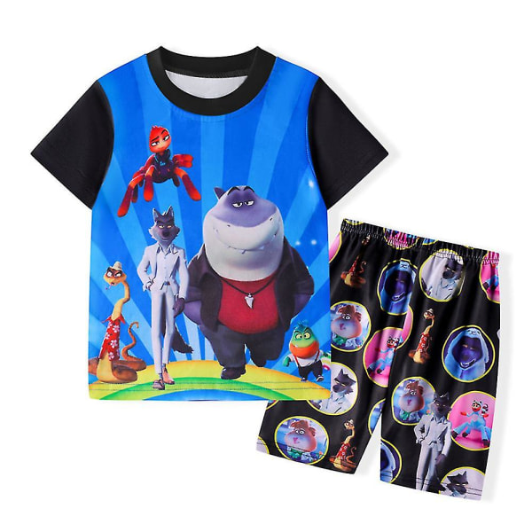 4-8 år Barn The Bad Guys Printed Tops Shorts Outfit Set Black 4-5 Years