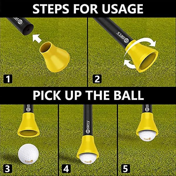 3kpl golfpallonnoutaja, golfpallon poimintaimukuppi, golfpallon tartunnan imukuppi puttereille ja golfaajille Yellow
