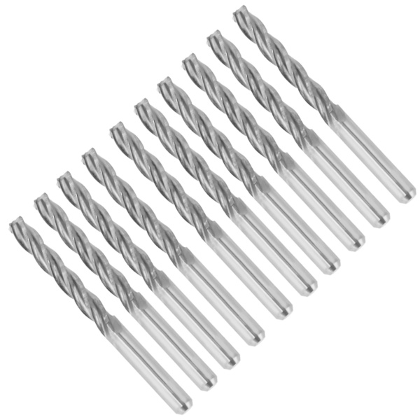 10 kpl karbidista valmistettu CNC 4-urainen kierrejyrsin 3,175 x 22 mm