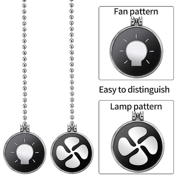 Takfläkt Pull Chain Set, 4st glödlampa och fläktmönster Pull Chain Takfläkt Kedjeförlängare W