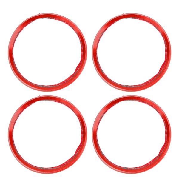 4PCS Hjulnav Ring Centrisk Dekoration Distans Aluminiumlegering för Bilmodifiering Röd
