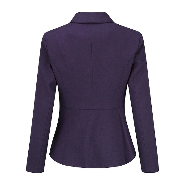 Yynuda kvinners 2-delers kontordame Slim Fit forretningsdress (blazer + bukse) Purple L