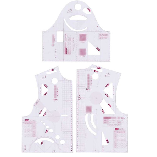 1:3 Tygdesignlinjal Transparent Fransk Kurvlinjal Mätlinjal Designlinjal Mönstertillverkning Kompatibel med KL transparent