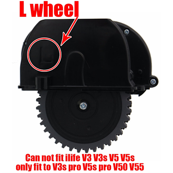 Hjul til Ilife V3S Pro V5S Pro V50 V55 robotstøvsuger dele inkluderer motor venstre