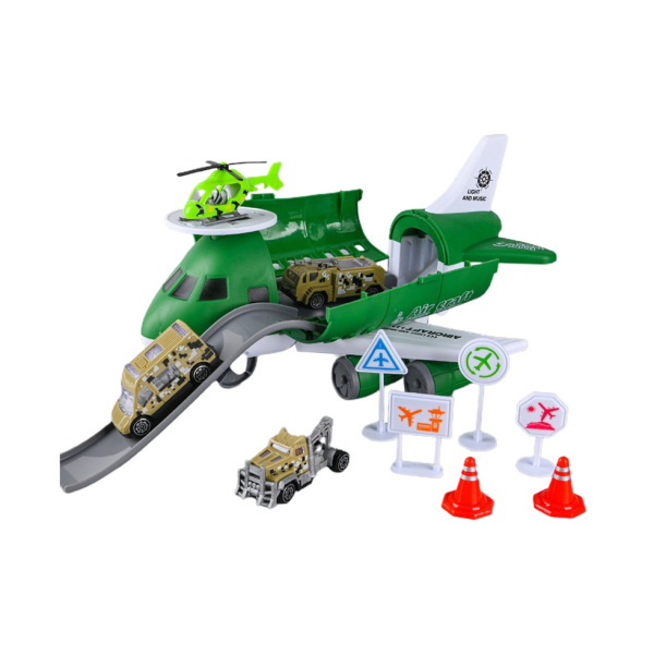 Airplane Inertia Toy - Stor opbevaringstransport, høj stabilitet, grøn