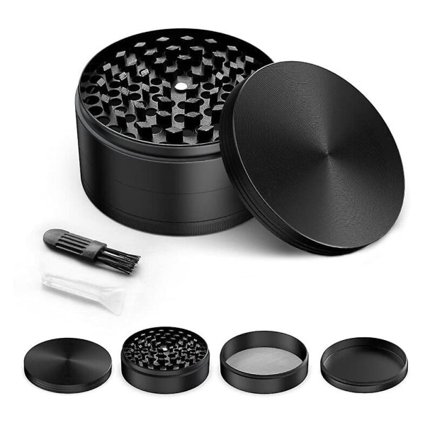 3 Tommer Urte Grinder Legering Grinder Metal Grinders Med Pollen Pepper Grinder Black