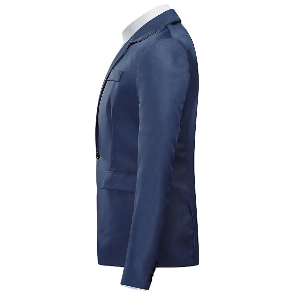 Yynuda Miesten Business Casual Klassinen Notched Lapel Kaksoissplitti Yksivärinen Yksipainikkeinen Puku Takki 11 Väriä Navy XS