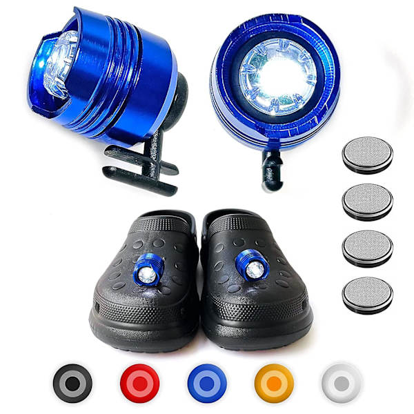 Ajovalot Crocille,2kpl Led-valo Croc-kenkien koristeluun,hauskat Croc Charms -kengät Valot Kätevä retkeily Blue