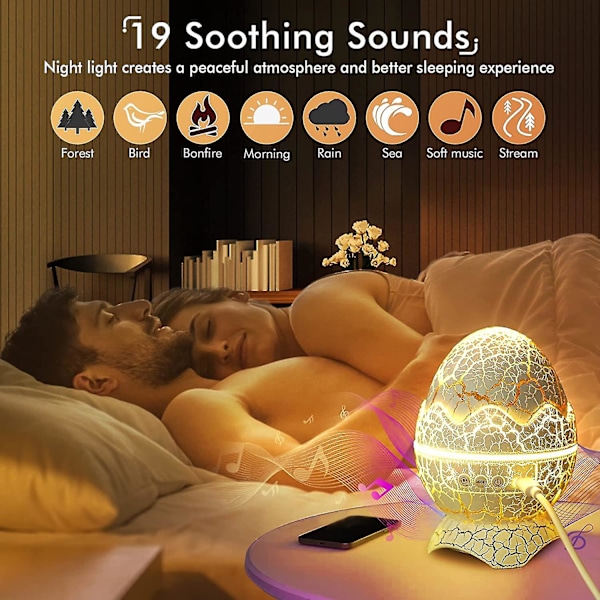 Fjernstyrt stjerneprojektor, dinosaur-egg galakseprojektor, Bluetooth-høyttaler og tåke-LED-lys for soverom, hjem, takdekorasjon, fest -ES