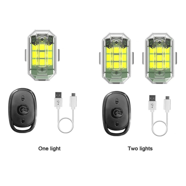 Korkean kirkkauden langaton led-vilkkuvalo, 7 väriä LED-vilkkuvalo Ladattavat valot, törmäyksenestovalot moottoripyörän hätävaroitusvalot 1 light -1 remote control