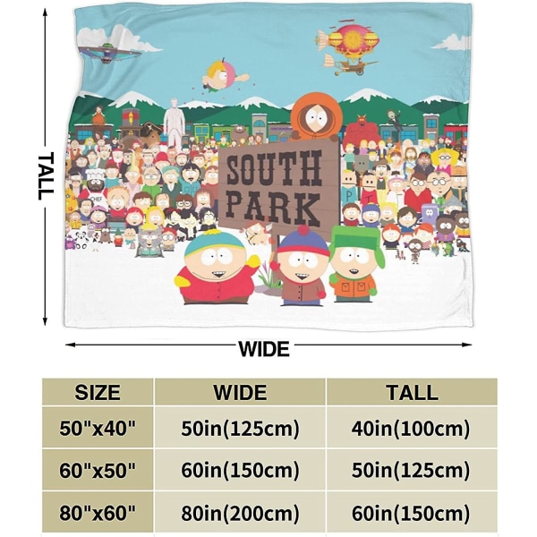 South Park Ultra-myk Micro Fleece-teppe, kasteteppe Mykt Lett Varm Teppe -u300 -ES 50x40in 125x100cm