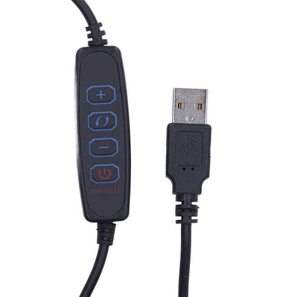 Loddehjælpende hånd 5 kæber 3X USB forstørrelsesglas ABS fleksible arme lys loddestation sort