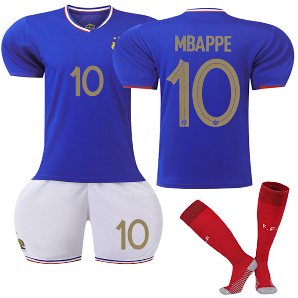 2024 Franska landslaget hemma Mbappe fotbollsdräkt set XL(180-190cm)